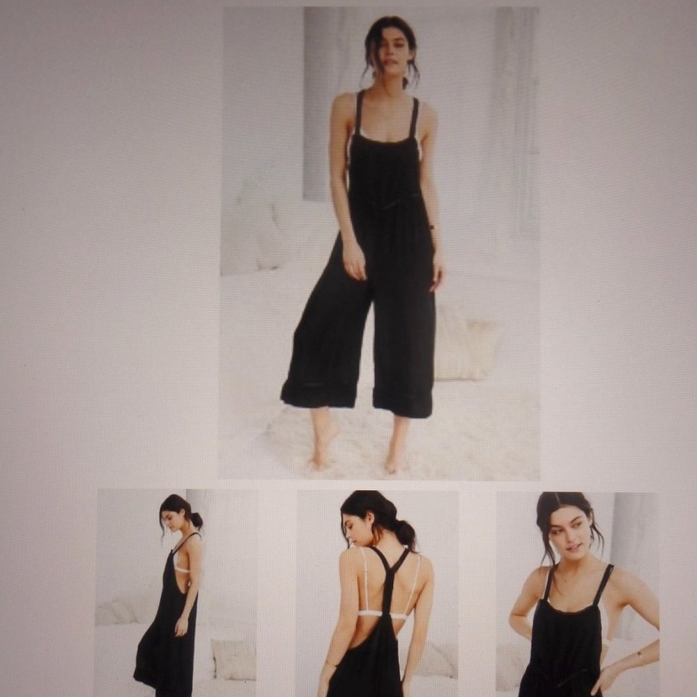 Out From Under Tessa crop wide leg Overalls UO NWT